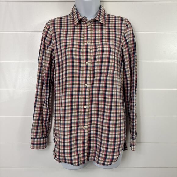 Madewell Tops - Madewell Palma Plaid Flannel Boy Button Front Shirt Multicolor sz XS